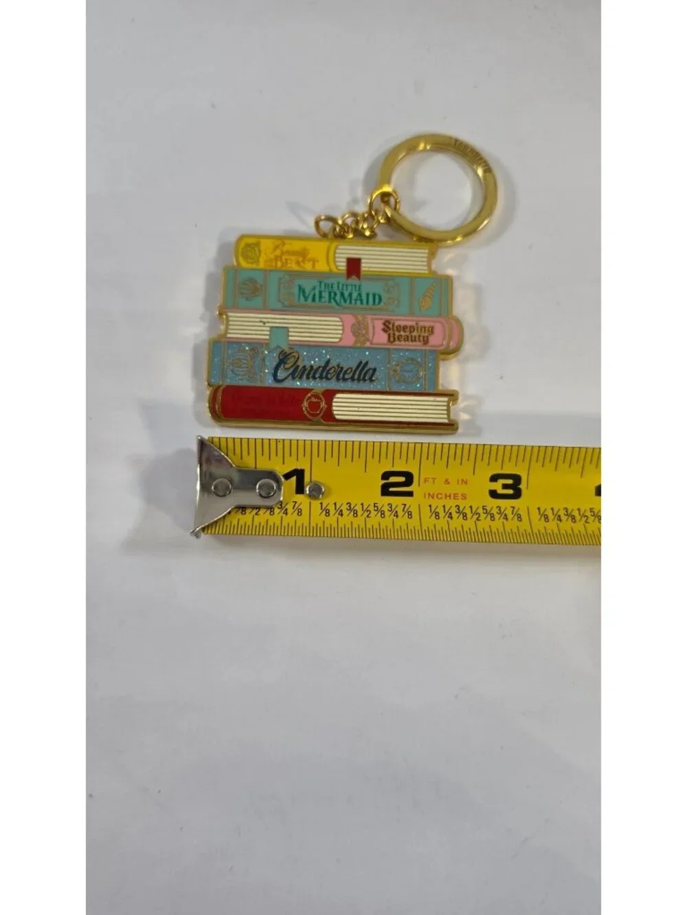DISNEY LOUNGEFLY KEYCHAIN PRINCESS KEY CHAIN BOOKS MERMAID BEAUTY CINDERELLA